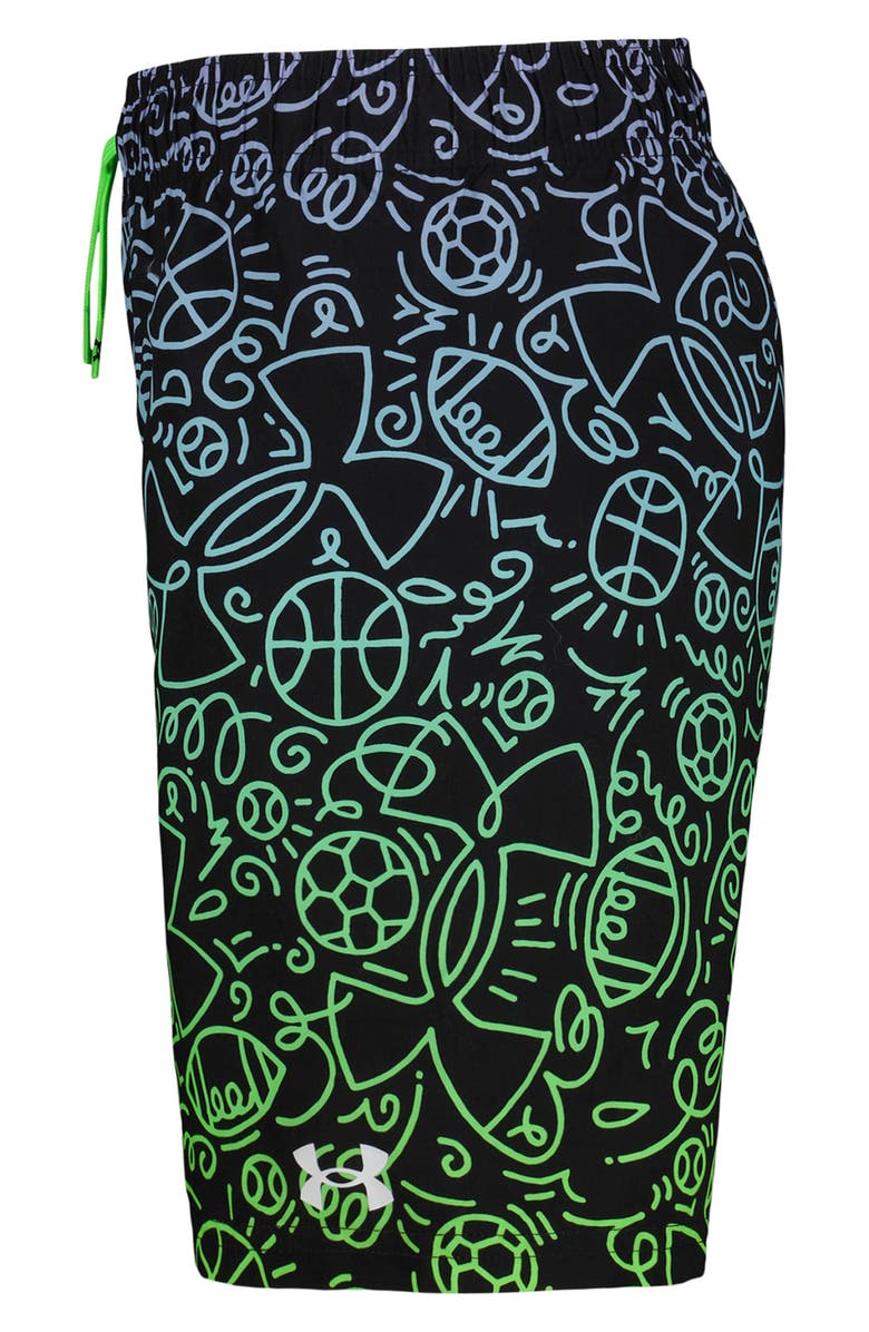 Under Armour Kids' Doodle Energy Volley Swim Trunks, Alternate, color, Black