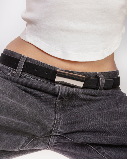 Black Suede Studio City Belt