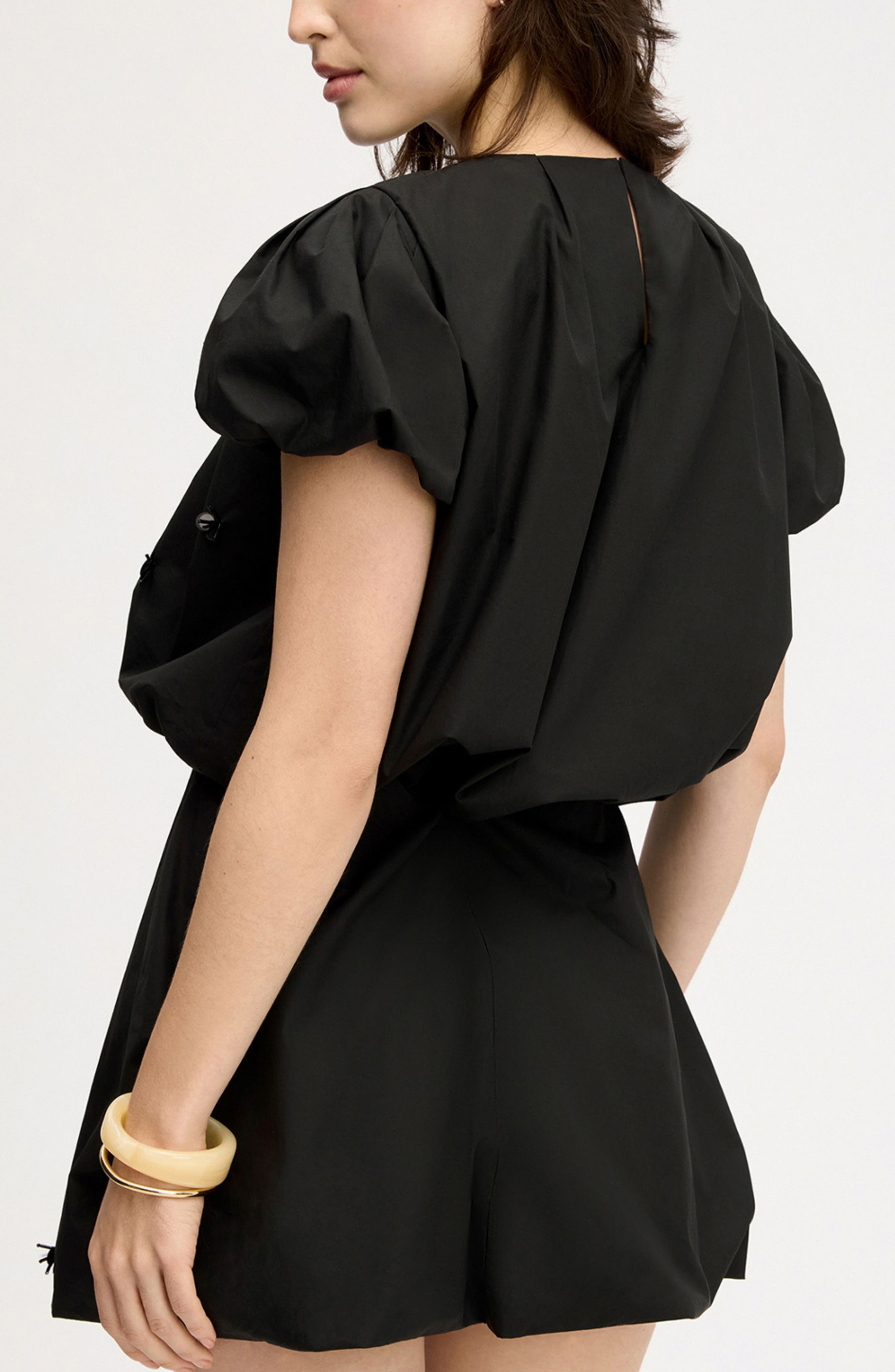 Paillette Bubble Cotton Poplin Crop Top - image 2