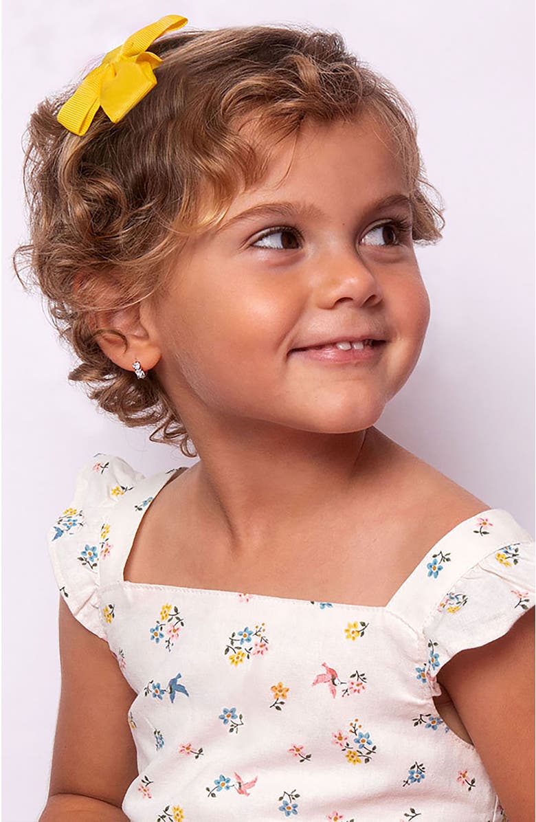 In Season Jewelry Cascading Cubic Zirconia Heart Hoop, Alternate, color, Silver