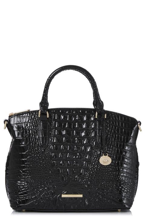 Duxbury Croc Embossed Leather Satchel