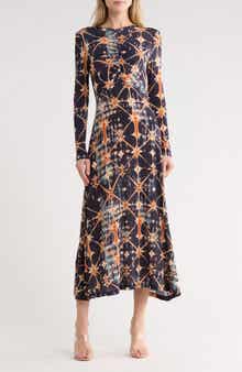 Ulla Johnson Naia Long Sleeve Ruched Midi Dress