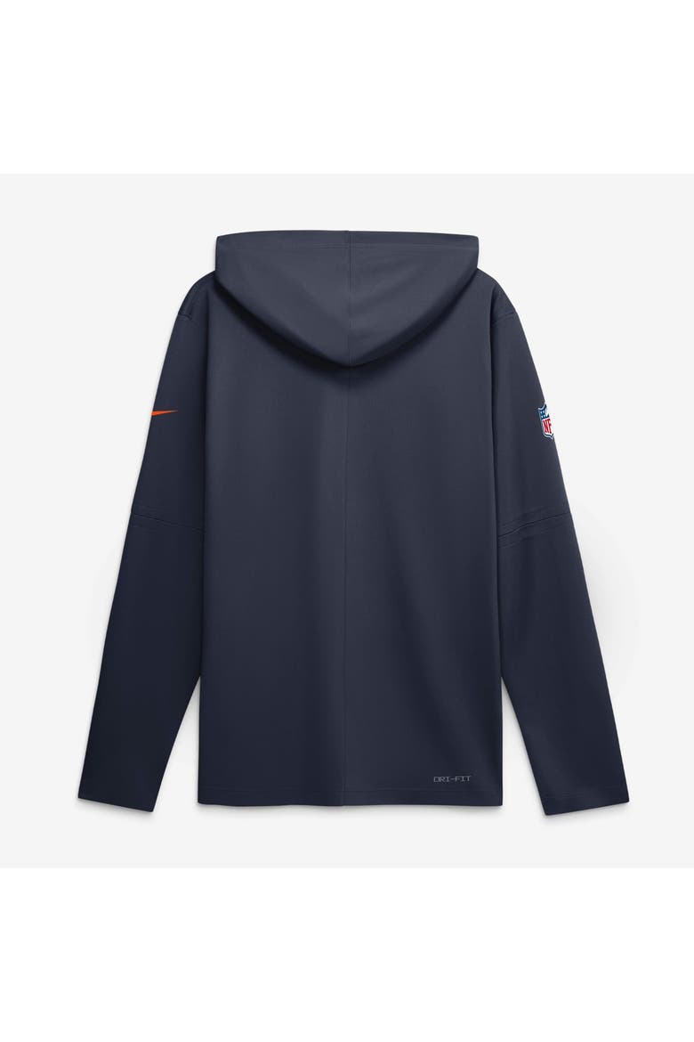 Men's Nike Navy Chicago Bears Big & Tall Sideline Game On Lightweight Hooded Long Sleeve Dri-FIT Top, Alternate, color, Navy