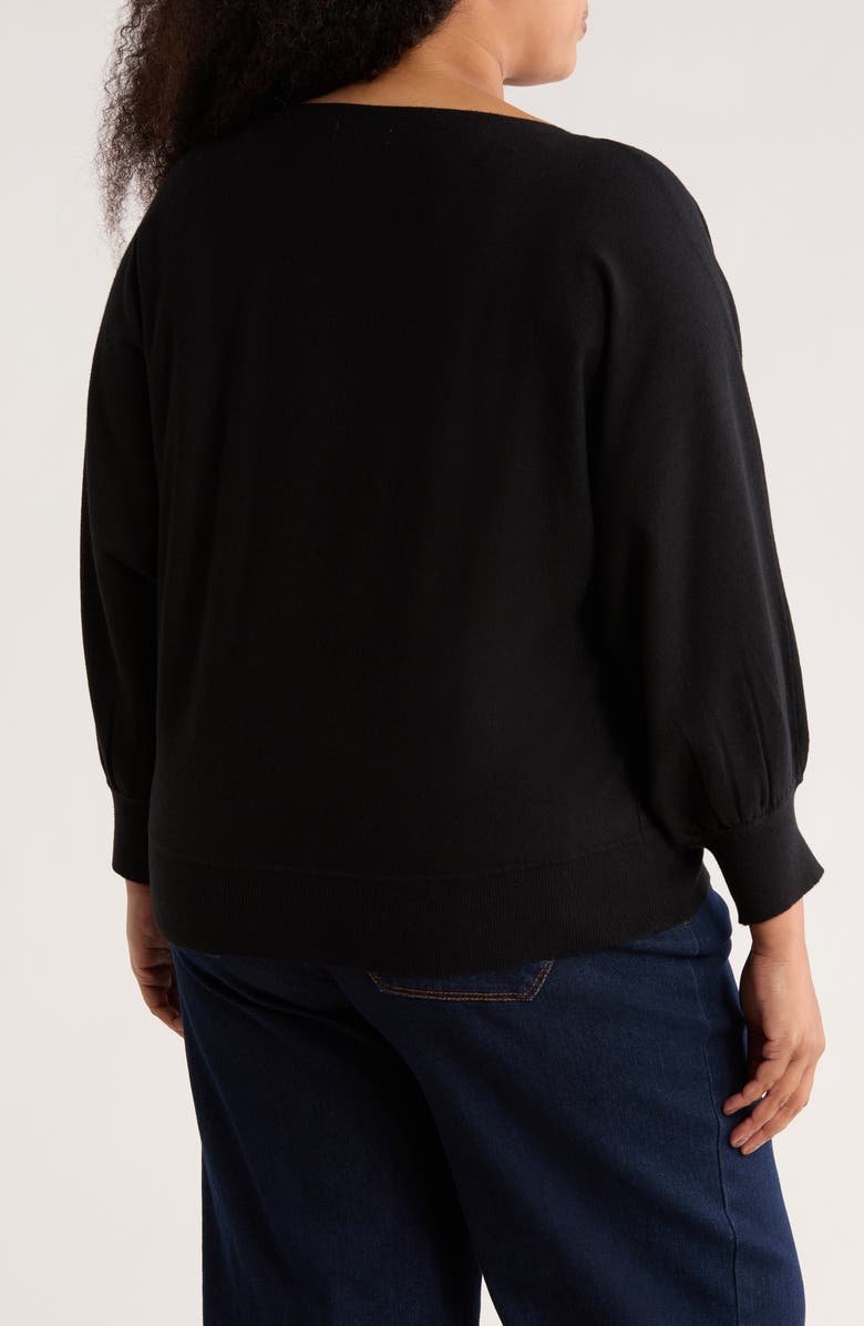 MAX STUDIO Dolman Elbow Sleeve Sweater, Alternate, color, Black