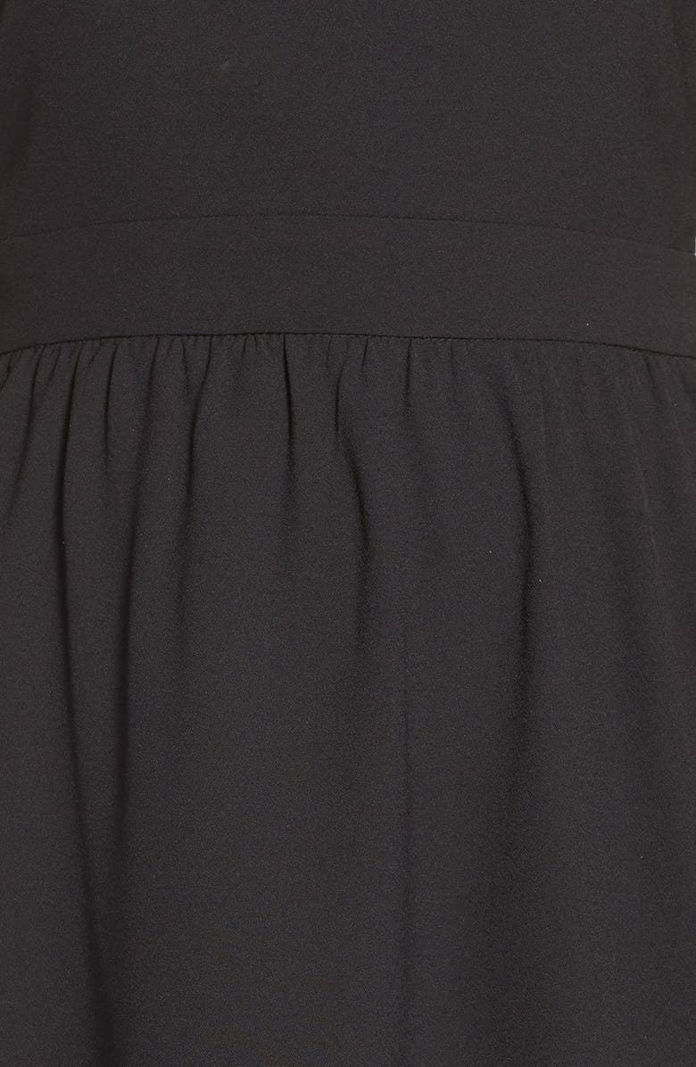 Charles Henry Crepe Fit & Flare Dress, Alternate, color, 