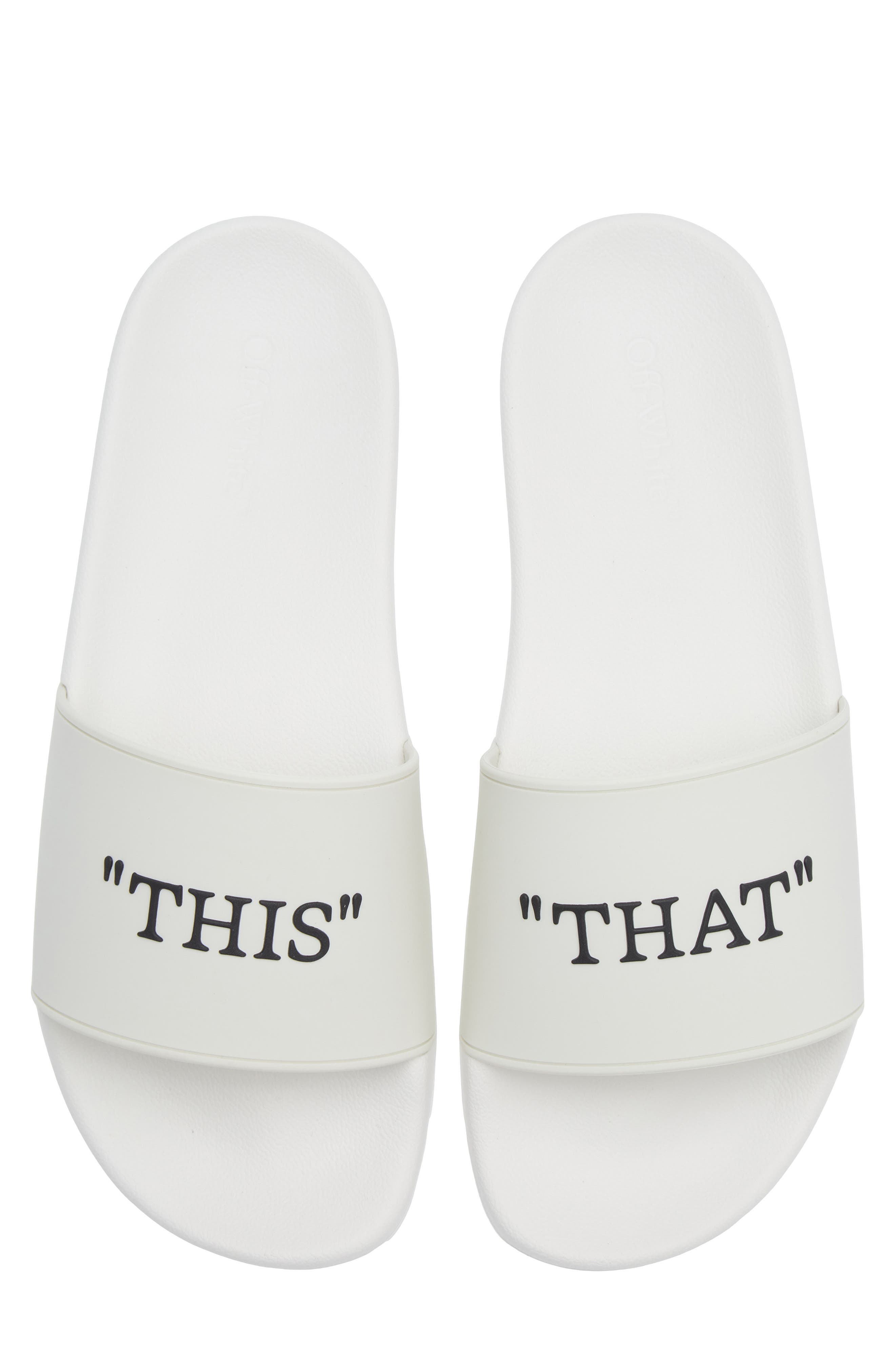 Off-White This That Slide Sandal, Alternate, color, White - Black