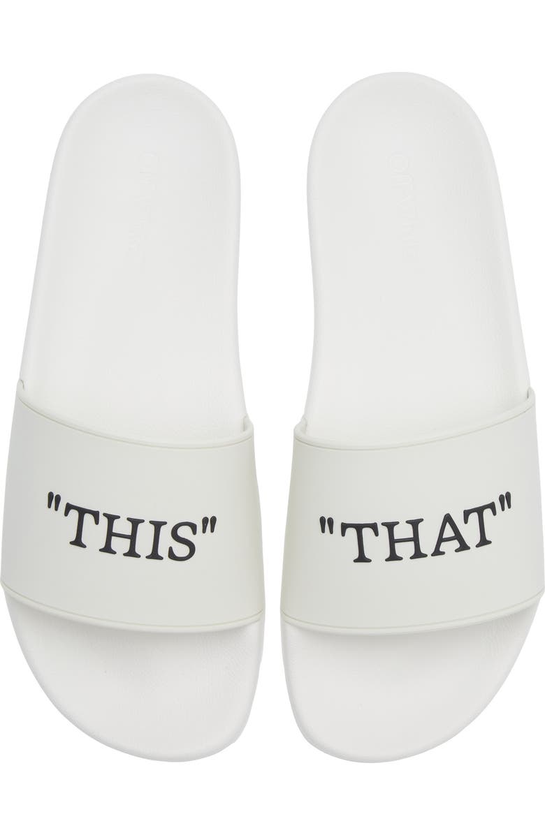 Off-White This That Slide Sandal, Alternate, color, White - Black