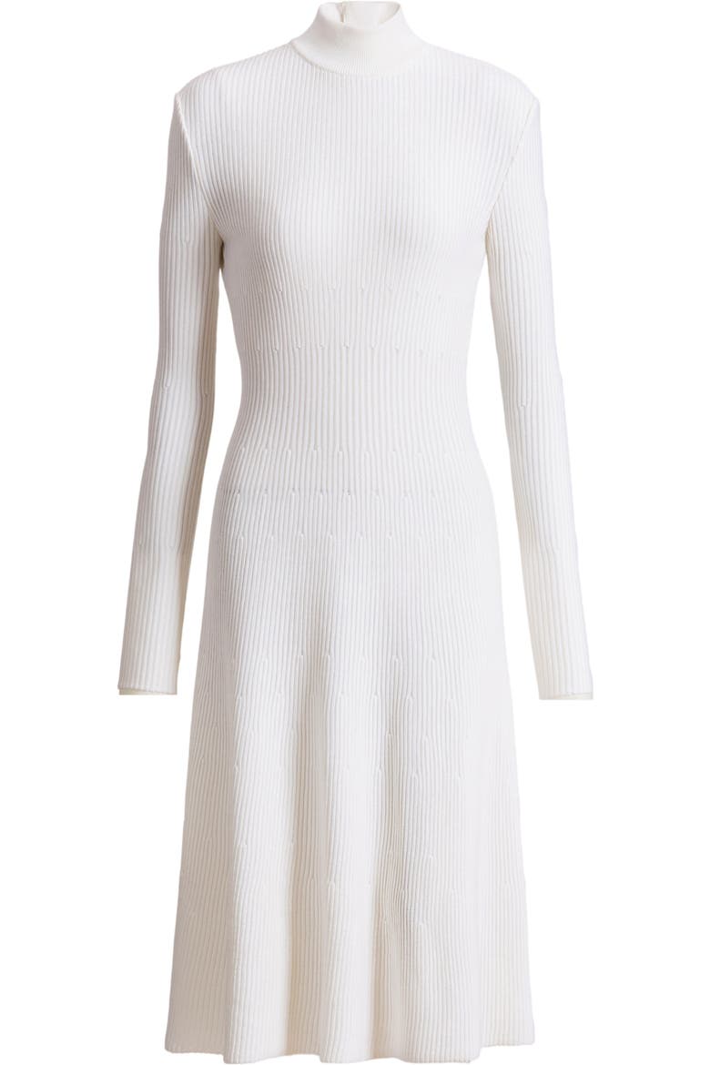 Long ribbed knit dress, Alternate, color, white