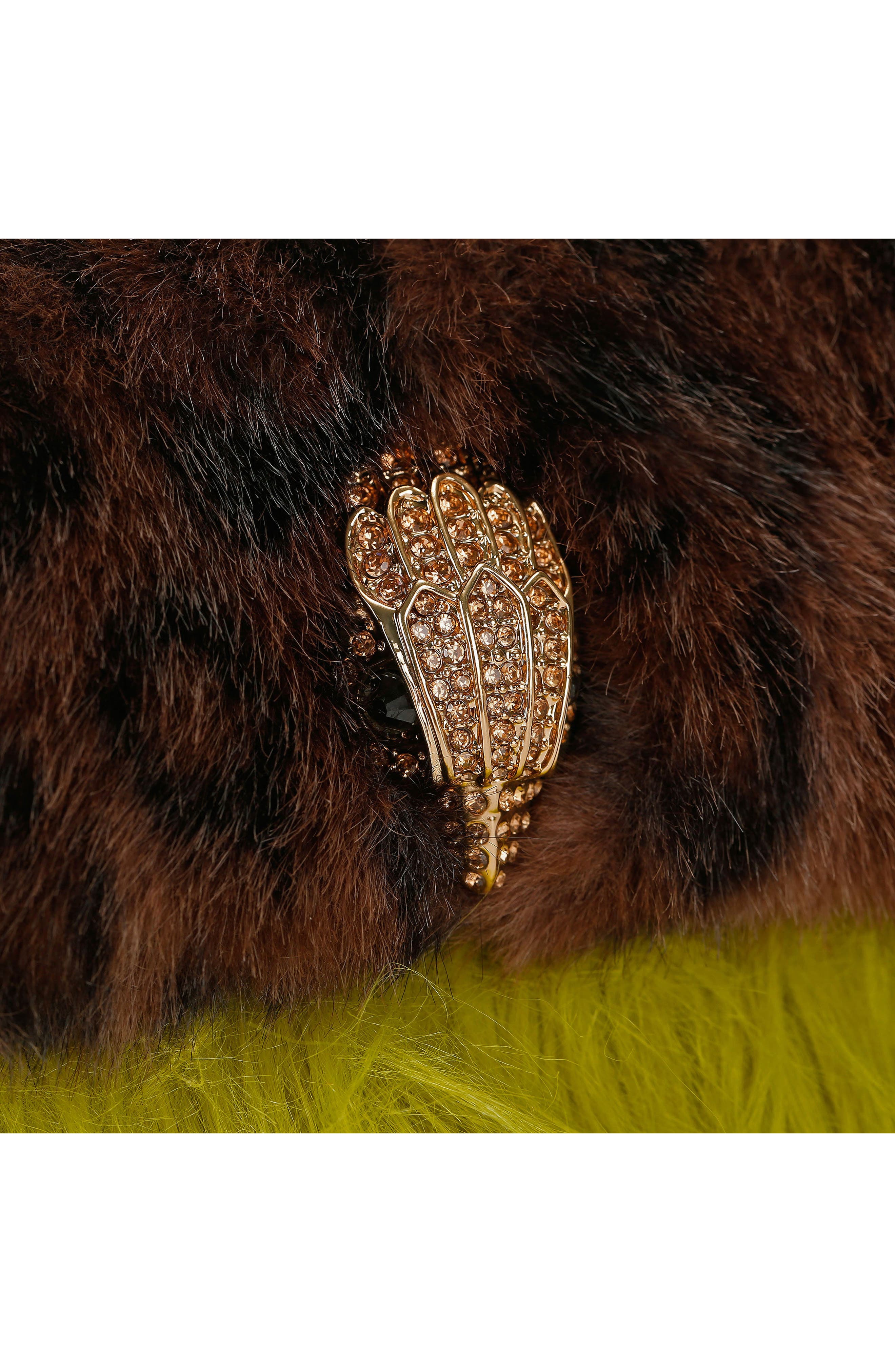 Mini Kensington Faux Fur Crossbody Bag, Alternate, color, OPEN GREEN