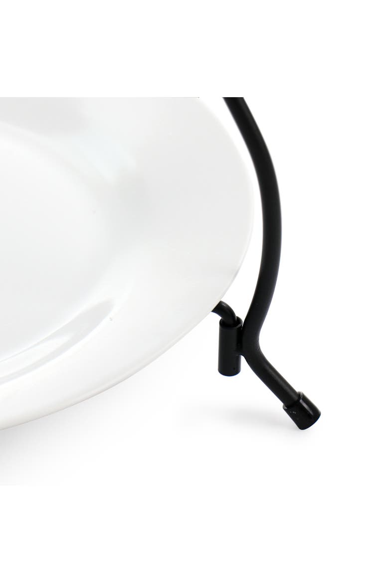 3 Tier Round Plate Porcelain Serveware Set, Alternate, color, White