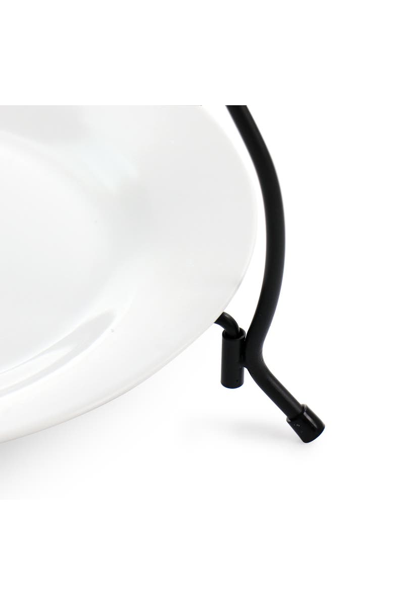 Elama 3 Tier Round Plate Porcelain Serveware Set, Alternate, color, White