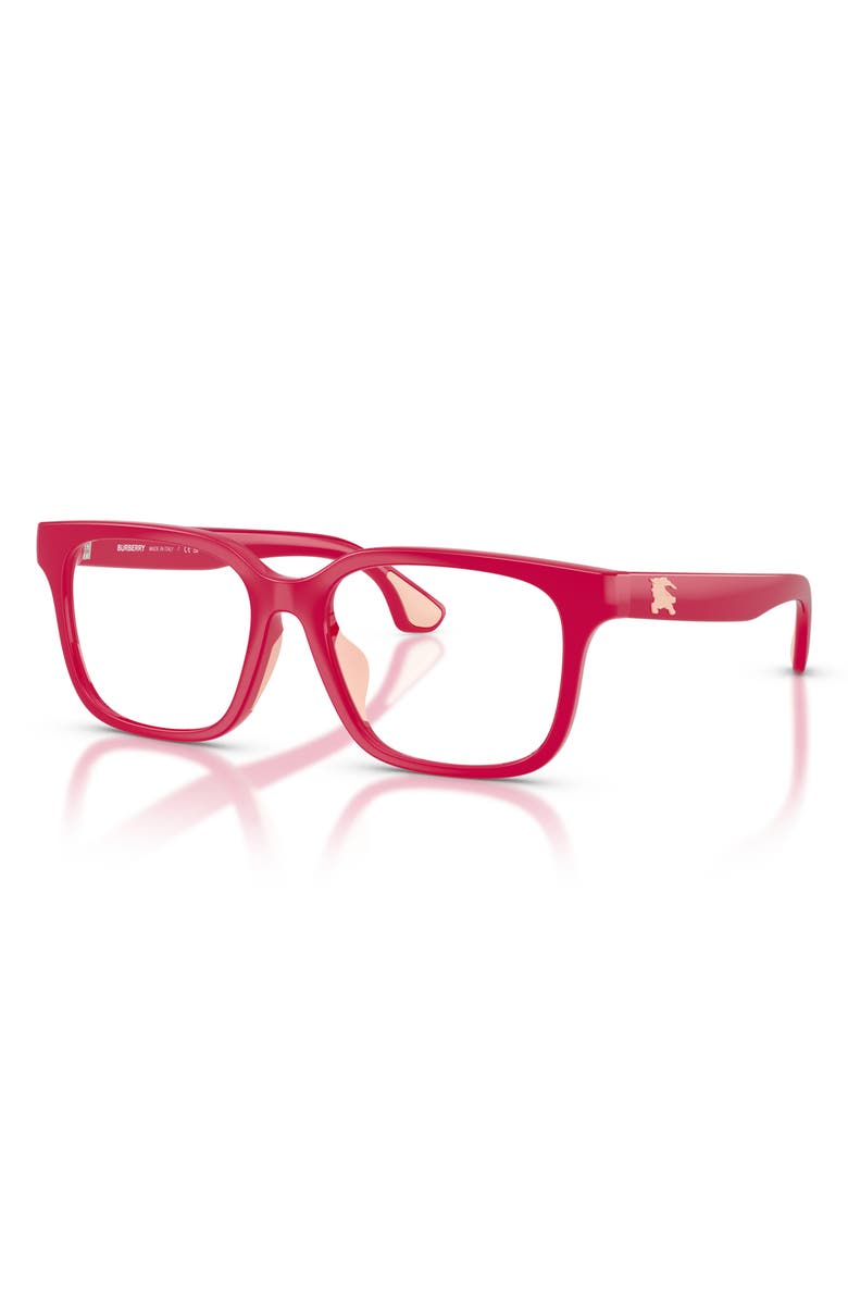 Burberry 49mm Rectangular Optical Glasses, Alternate, color, Fuchsia/ Demo Lens