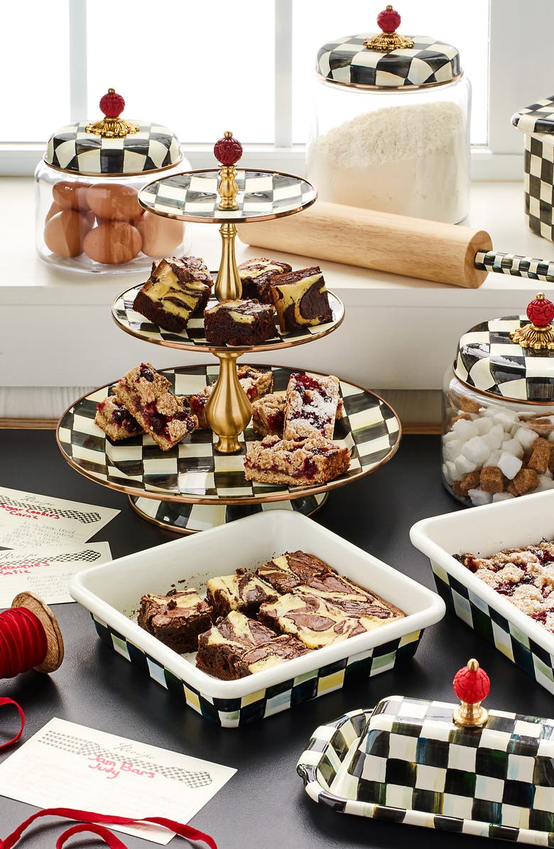 MACKENZIE CHILDS Courtly Check Large Kitchen Canister, Alternate, color, Black/ White