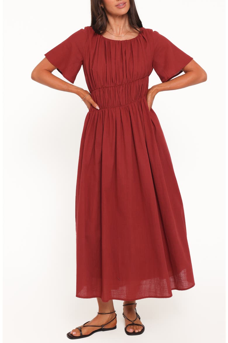 Harlen Cotton Maxi Dress, Main, color, DEEP RED