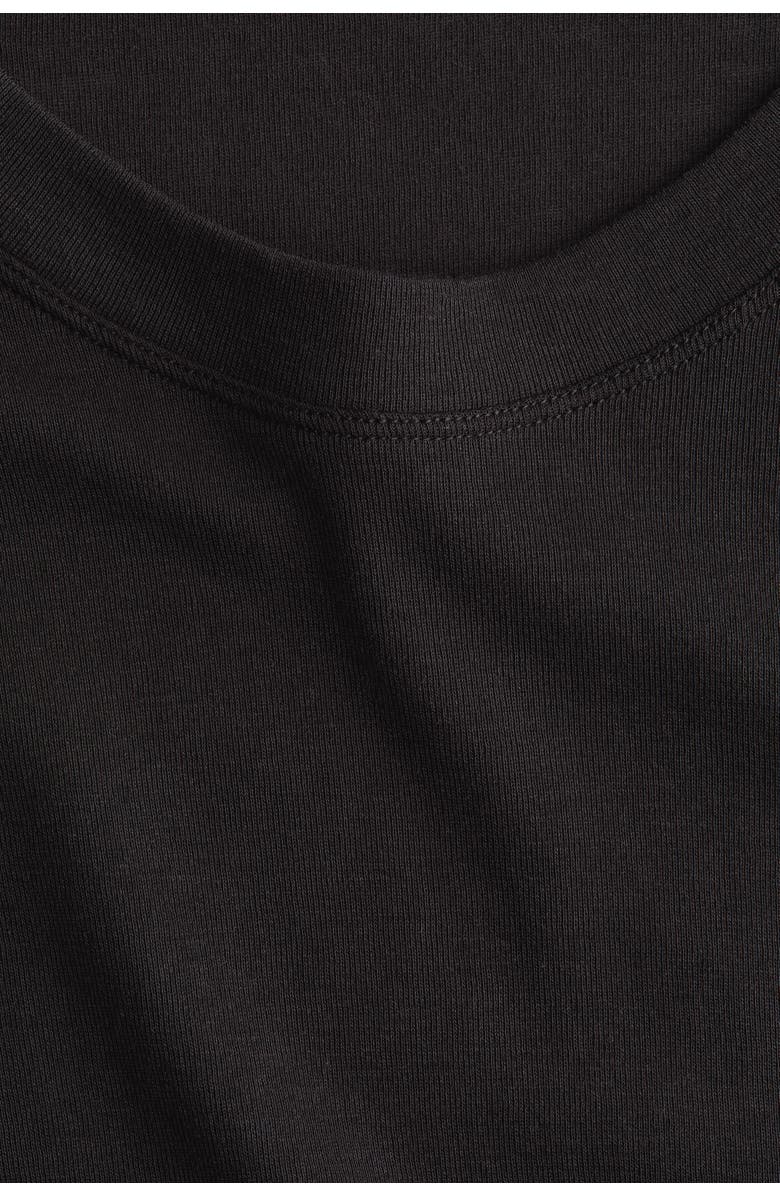 H&M Scoop-neck Pima Cotton T-shirt, Alternate, color, Black