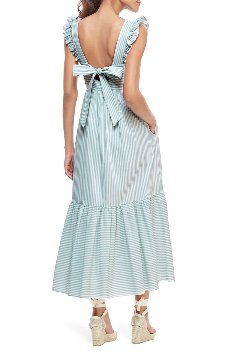 Gal Meets Glam Collection Jasmine Stripe Square Neck Maxi Sundress, Alternate, color, 