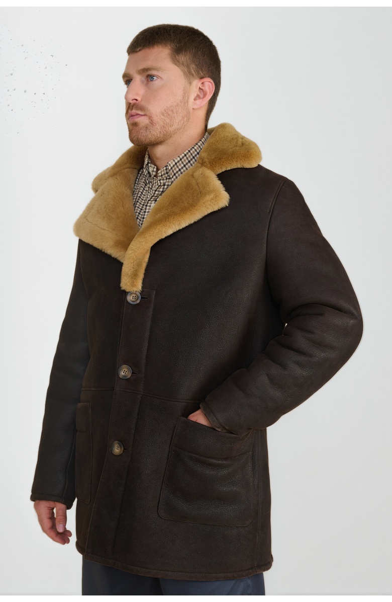 FURNIQ UK William Shearling Coat, Alternate, color, Brown