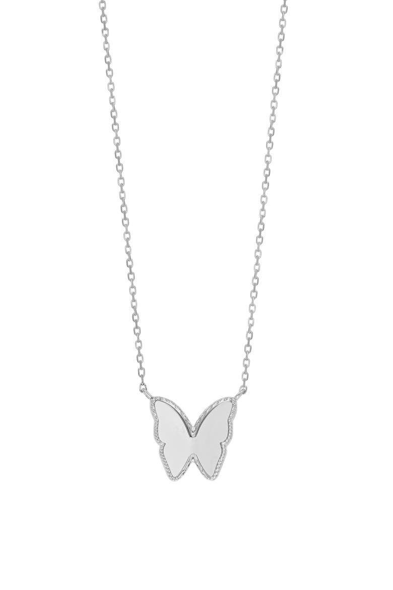 14K Gold Butterfly Pendant Necklace (Nordstrom Exclusive), Main, color, 14K WHITE GOLD