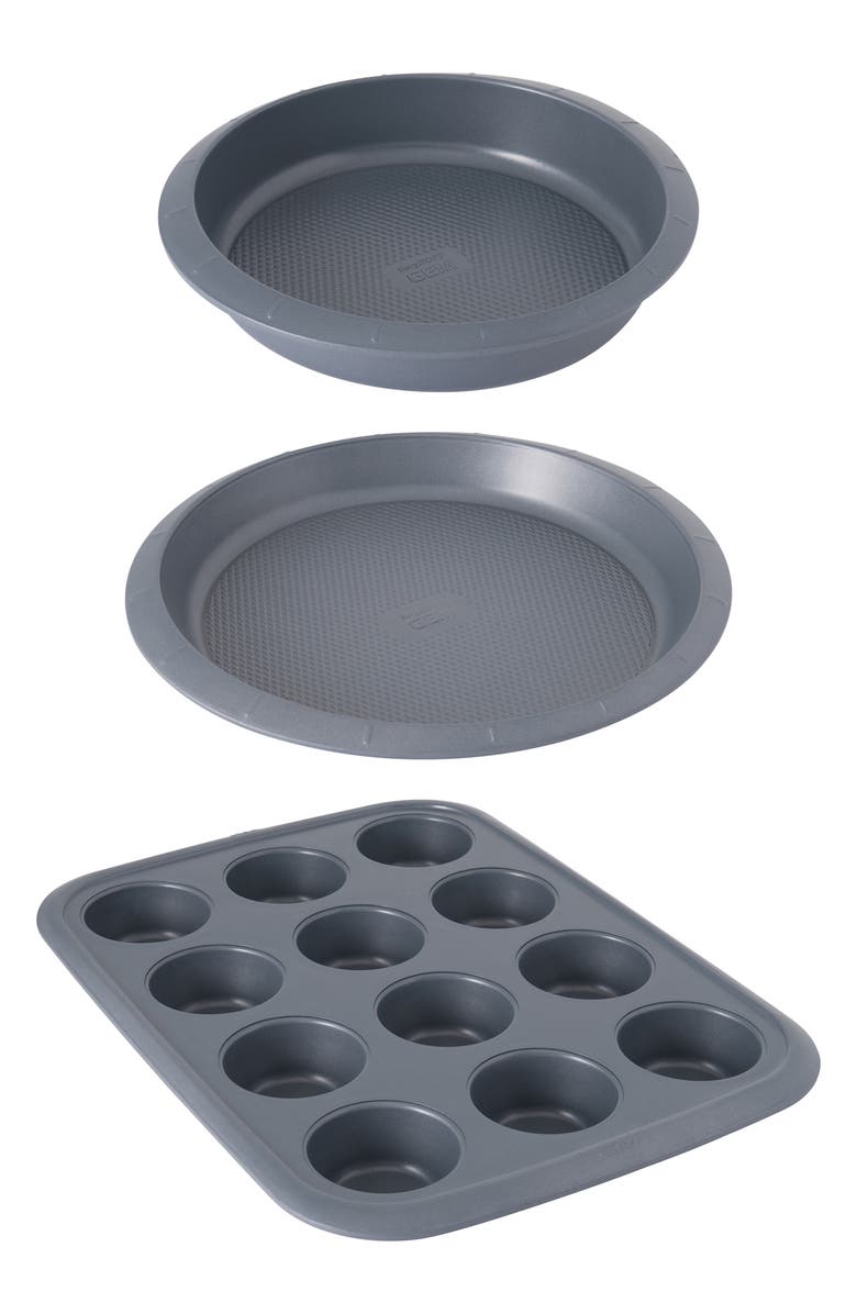 BergHOFF Gem Nonstick Carbon Steel Bakeware 3-Piece Set, Main, color, Grey