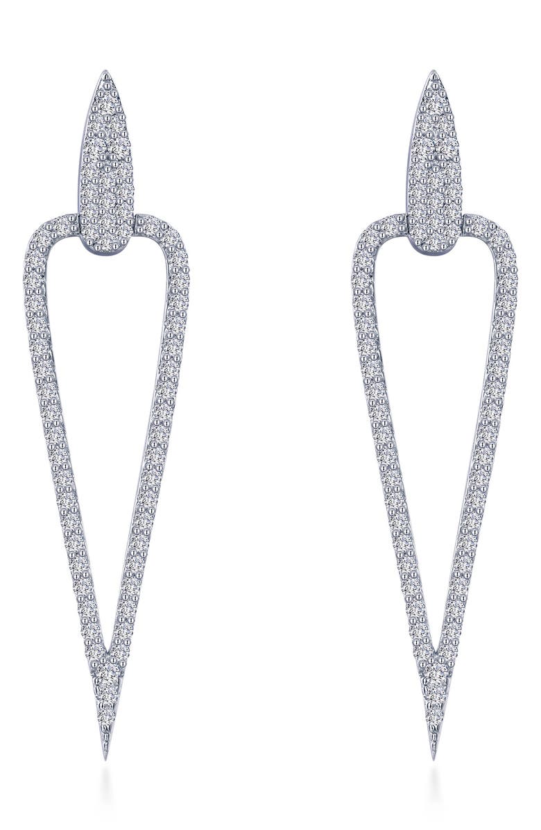 Lafonn Simulated Diamond Inverted Triangle Drop Earrings, Main, color, White