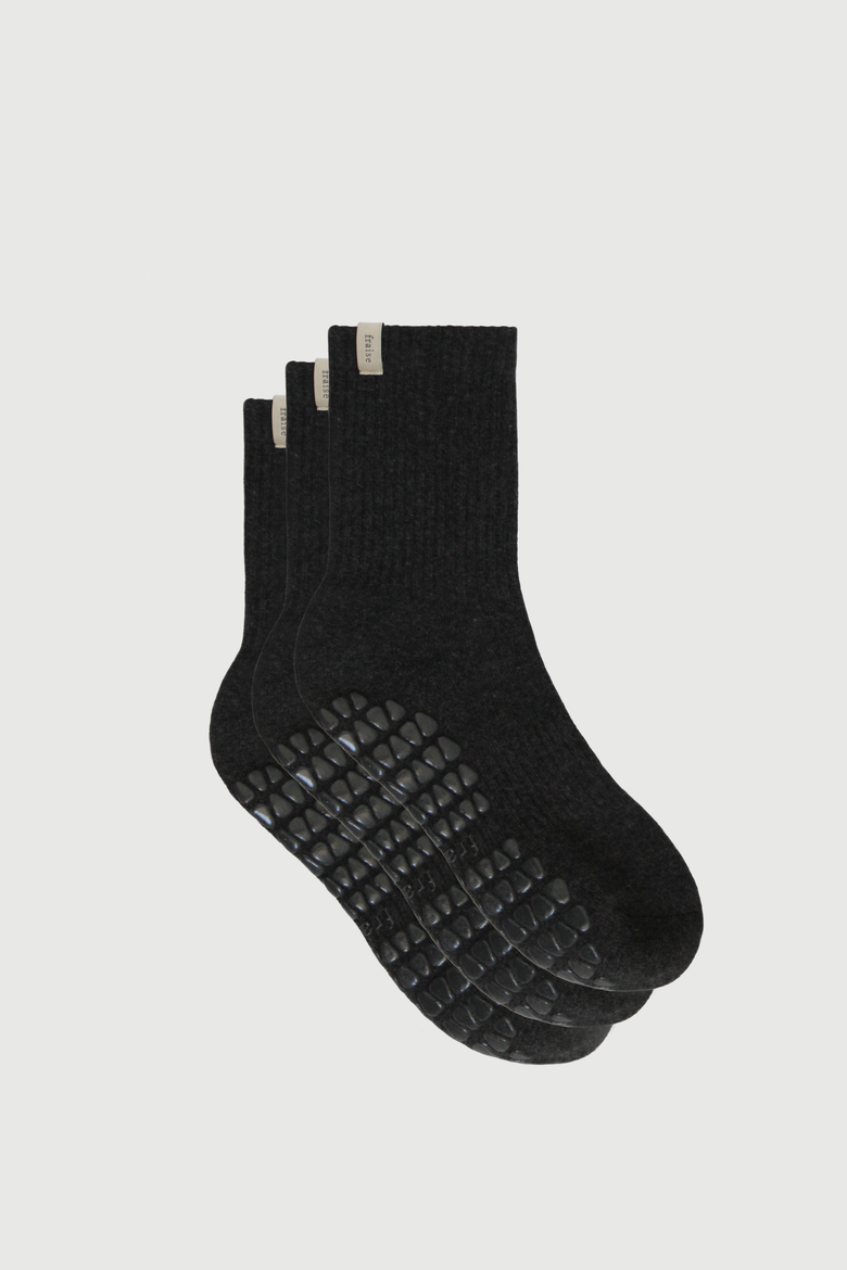 Graphite  Grip Sock Trio, Main, color, Graphite