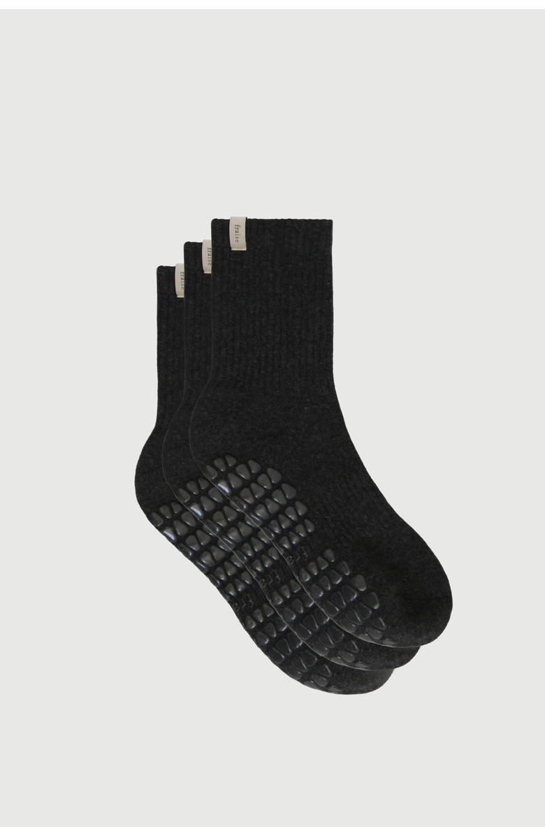 Fraise Graphite  Grip Sock Trio, Main, color, Graphite