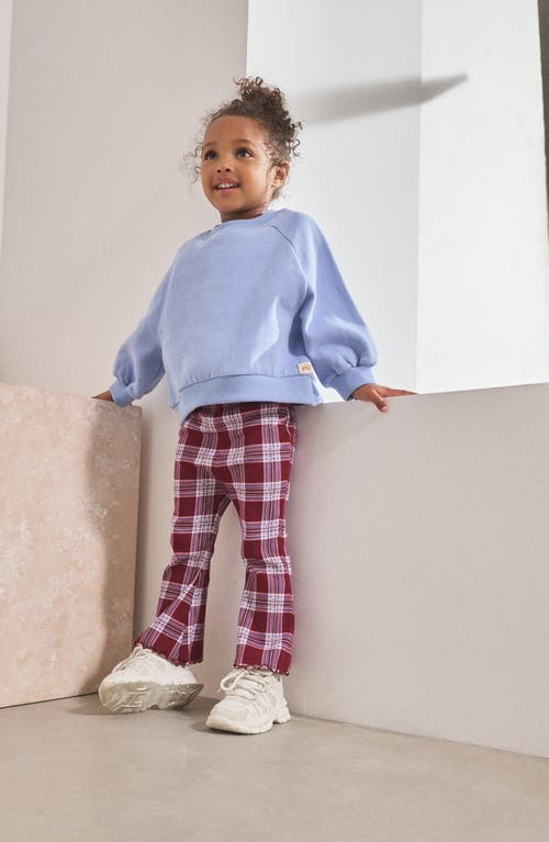 Next Kids' Check Rib Flare Leggings In Pink