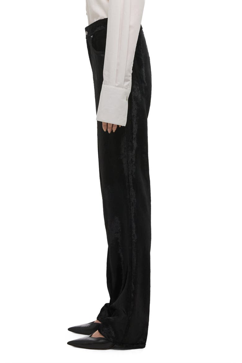 High Waist Velvet Pants, Alternate, color, BLACK