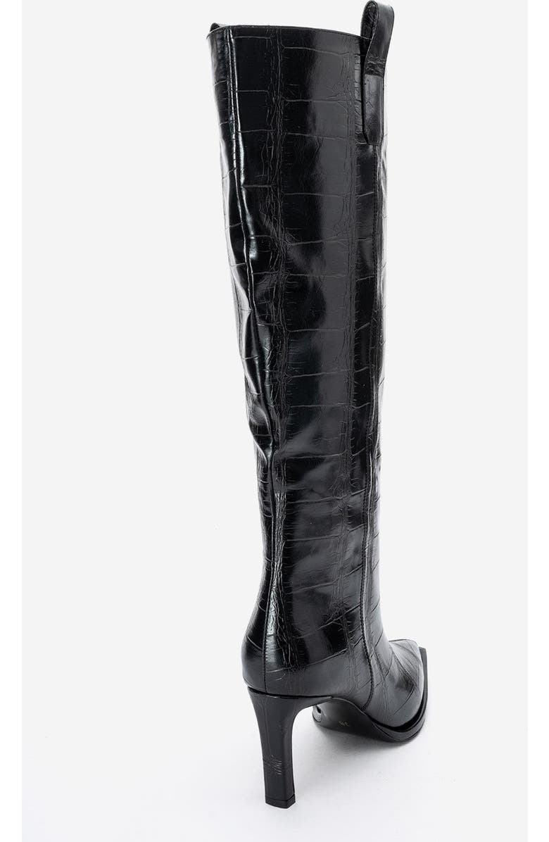 Prologue Shoes Lunelle Stiletto Knee High Boot, Alternate, color, Black Print Faux Leather