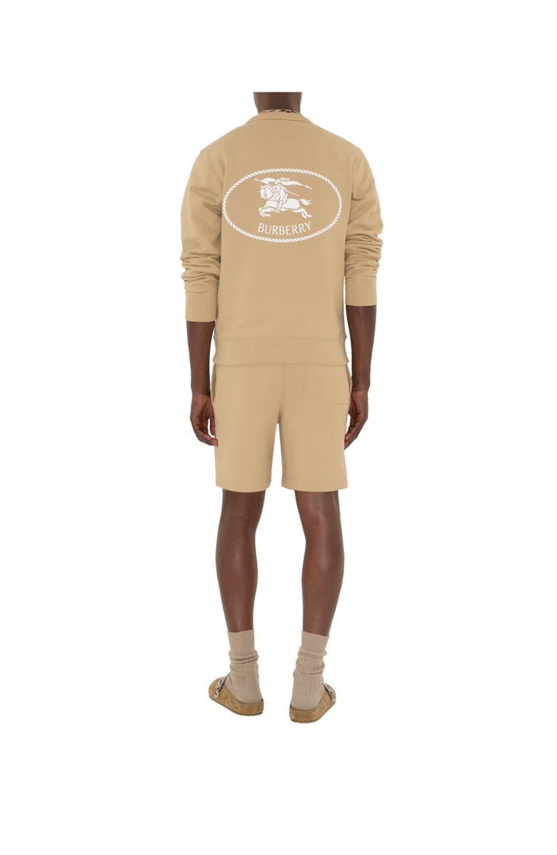Burberry Knight Stamp Cotton Shorts, Alternate, color, Flax Beige