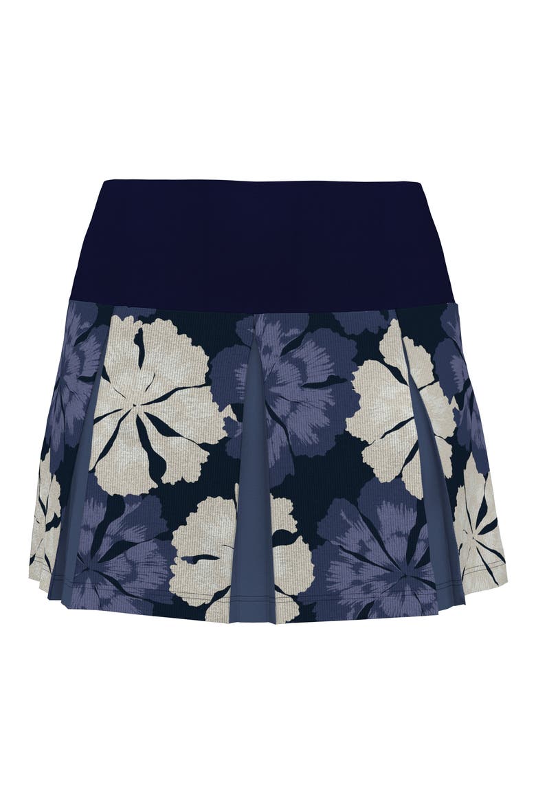 Fuji Floral Ribbed Performance Miniskort, Main, color, BLACK IRIS