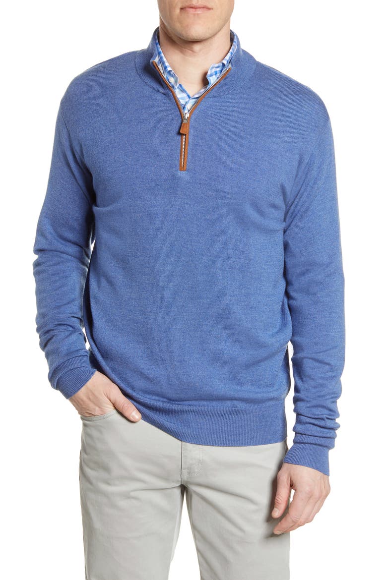 Crown Regular Fit Quarter Zip Pullover, Main, color, SAILOR BLUE