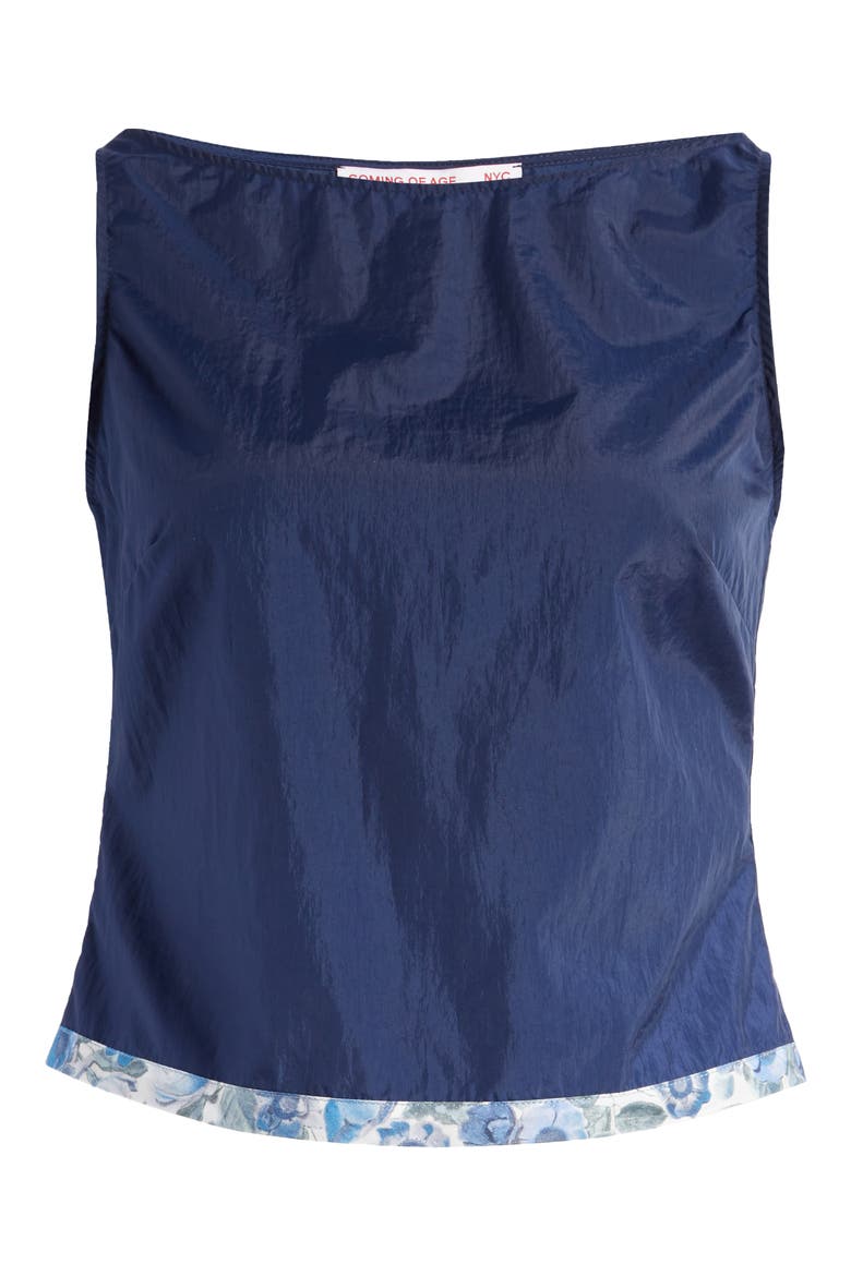 x Liberty London Heidi Rose Print Trim Nylon Top (Nordstrom Exclusive), Alternate, color, NAVY / HEIDI ROSE BLUE