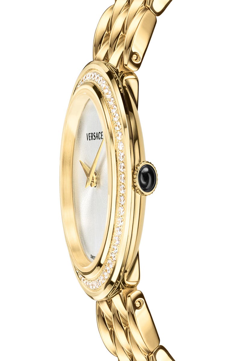 Versace V-Flare Diamond Dial Bracelet Watch, 28mm, Alternate, color, 