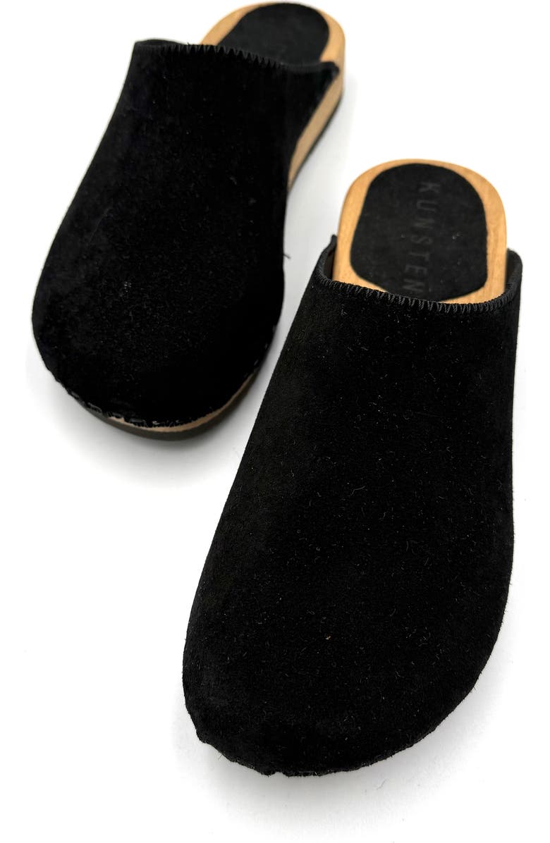KUNSTEN Ella Suede Clogs, Alternate, color, Black