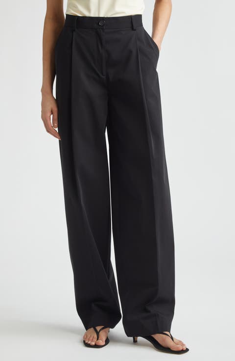 Single Pleat Organic Cotton Trousers