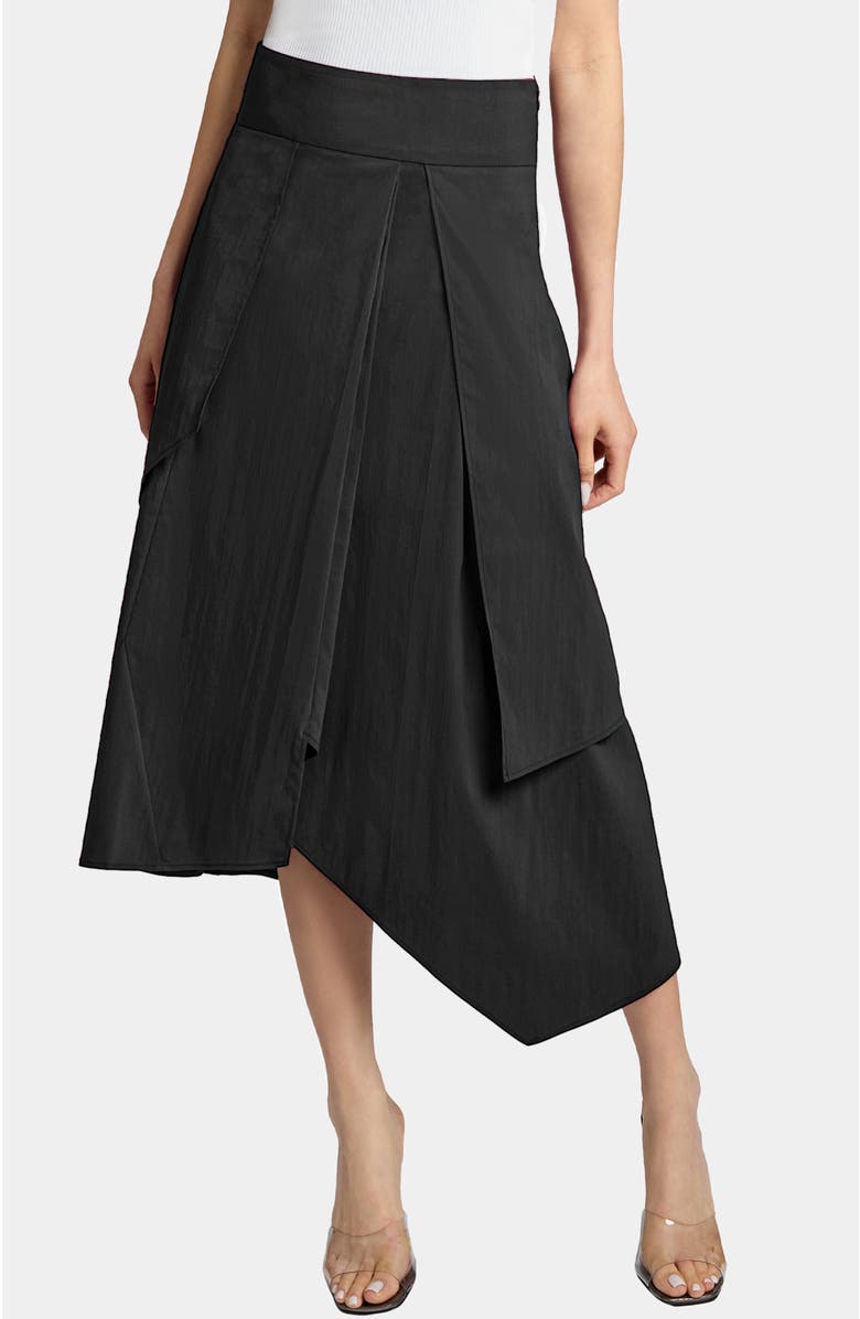 Santorelli DEB Multi-Panel Asymmetric Midi Skirt in Stretch Cotton Blend, Main, color, 