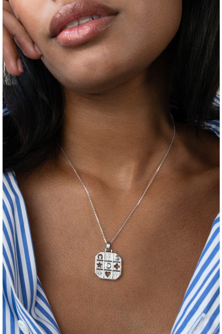 Tokens of Luck Pendant Necklace, Alternate, color, SILVER
