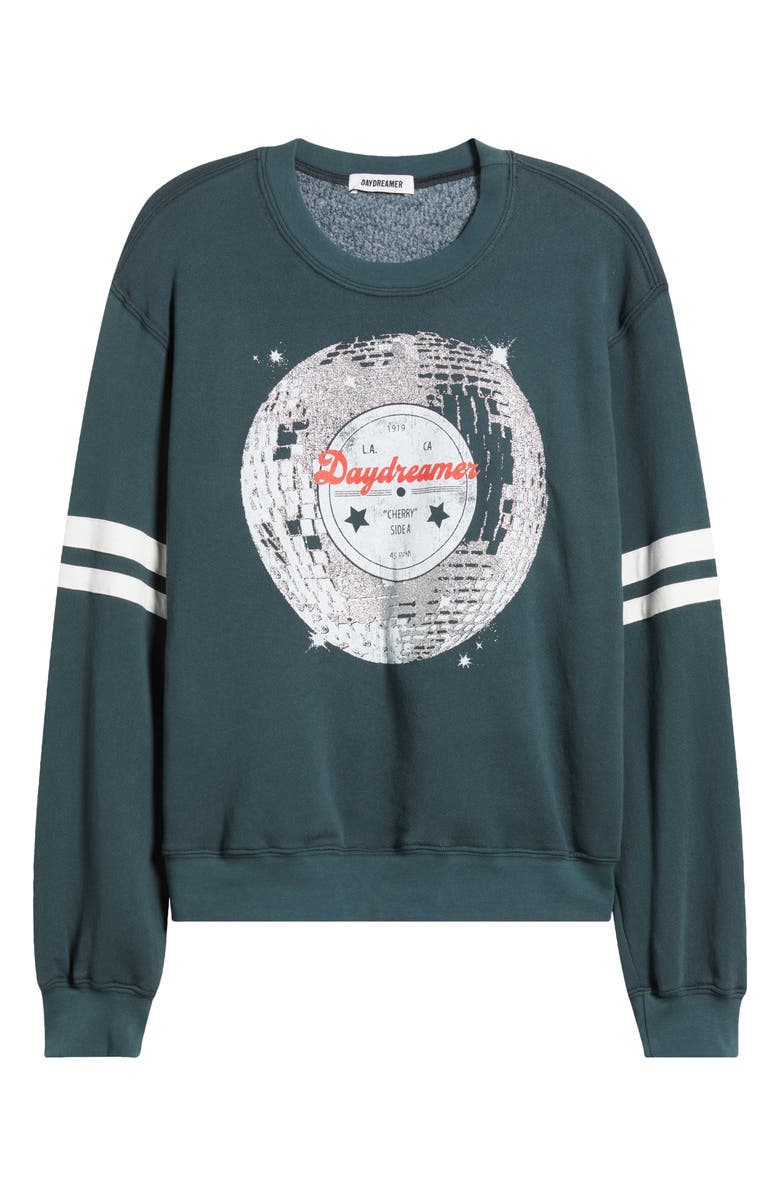 Daydreamer Disco Ball Varsity Cotton Graphic Sweatshirt, Alternate, color, 