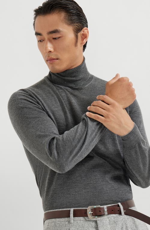 Brunello Cucinelli Cashmere And Silk Lightweight Sweater In Gray