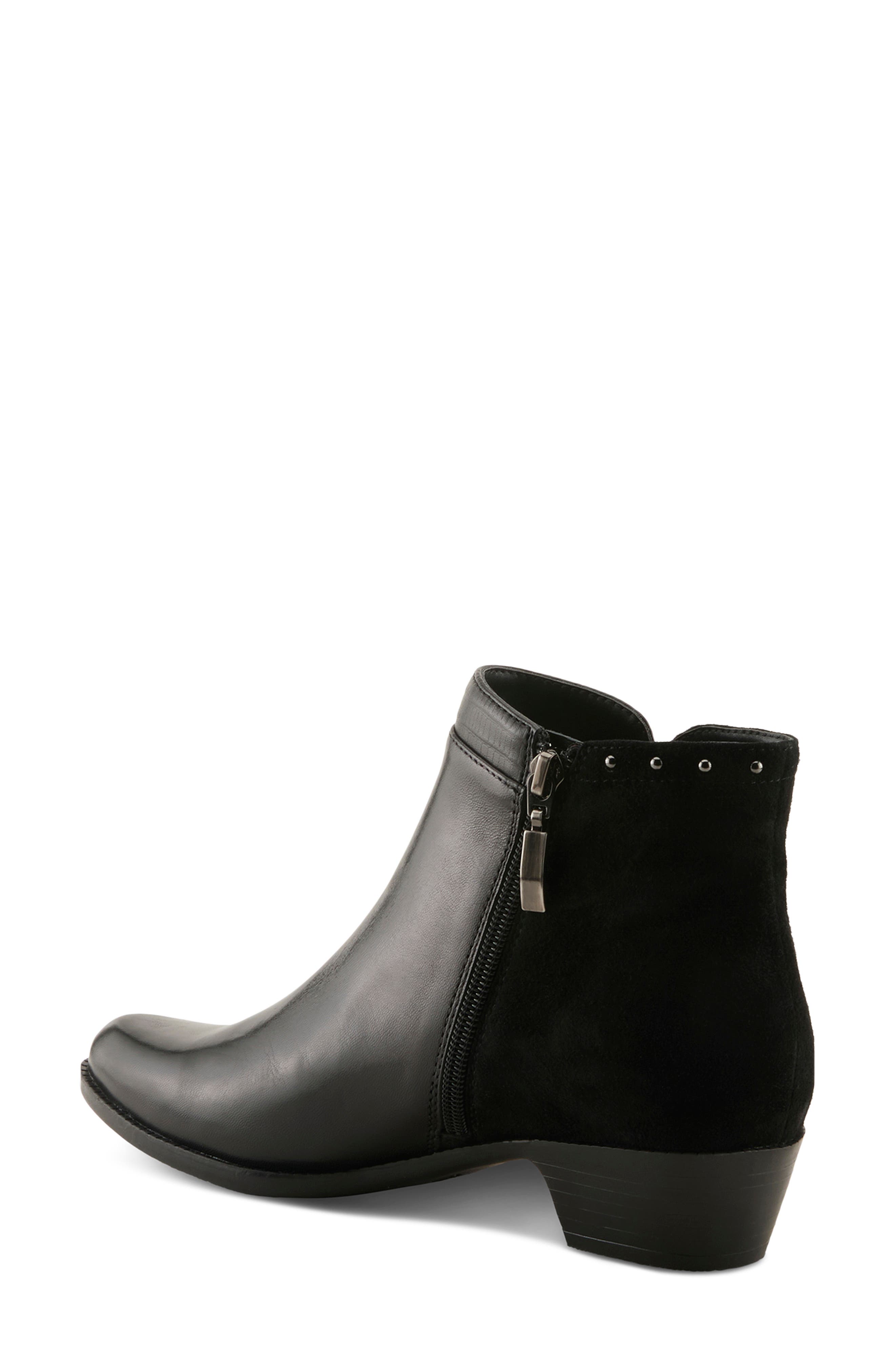 Annelise Leather Bootie, Alternate, color, BLACK