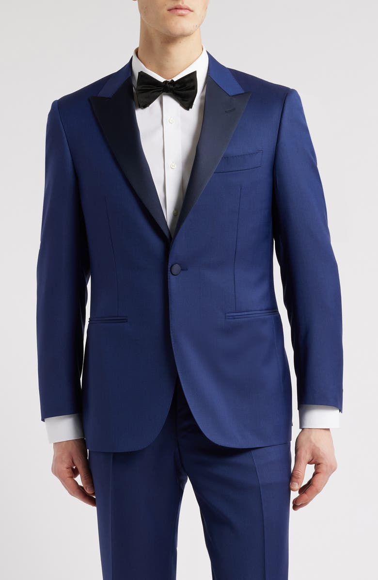 Canali Siena Regular Fit Blue Super 130s Wool Tuxedo, Alternate, color, Bright Blue