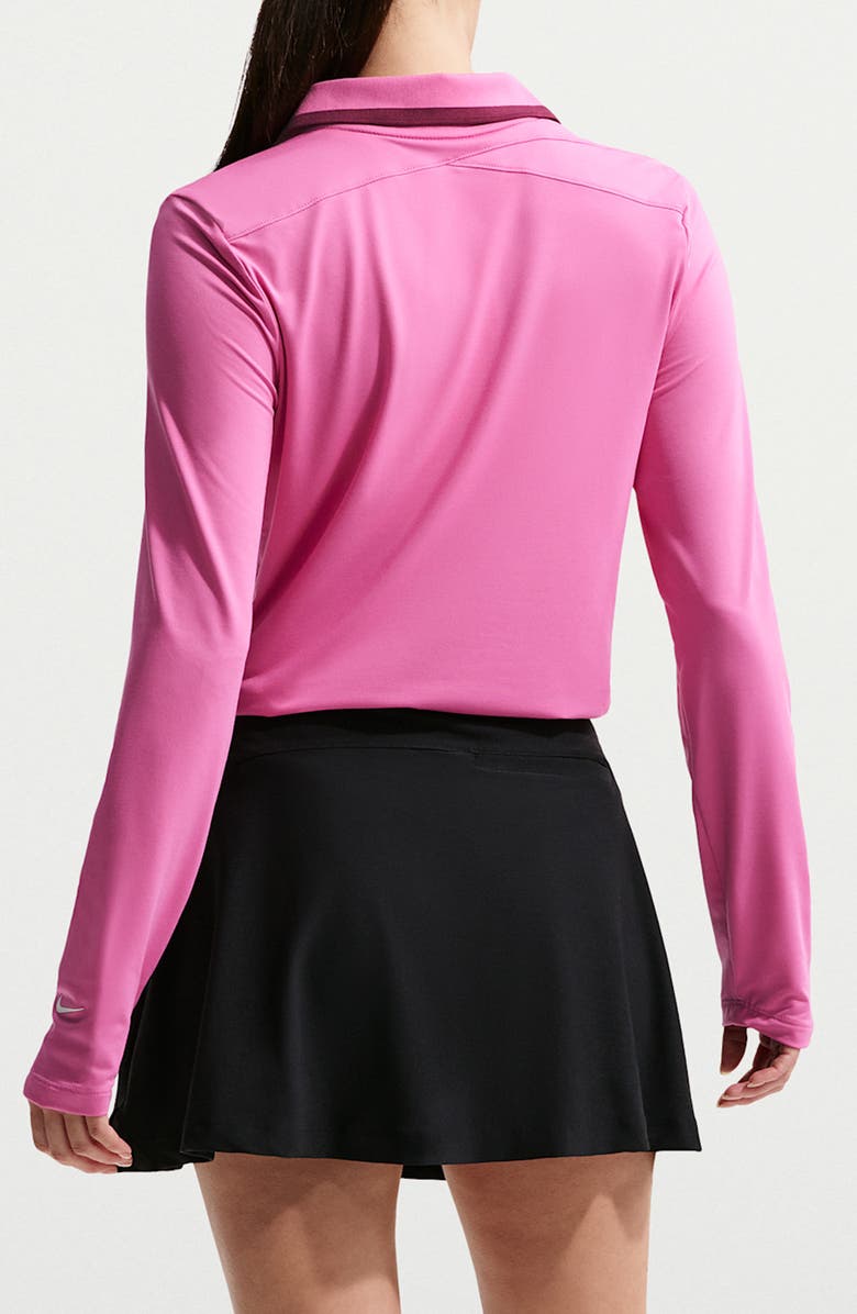 Nike Tour Tipped Dri-FIT Long Sleeve Performance Polo, Alternate, color, Cosmic Fuchsia/ White
