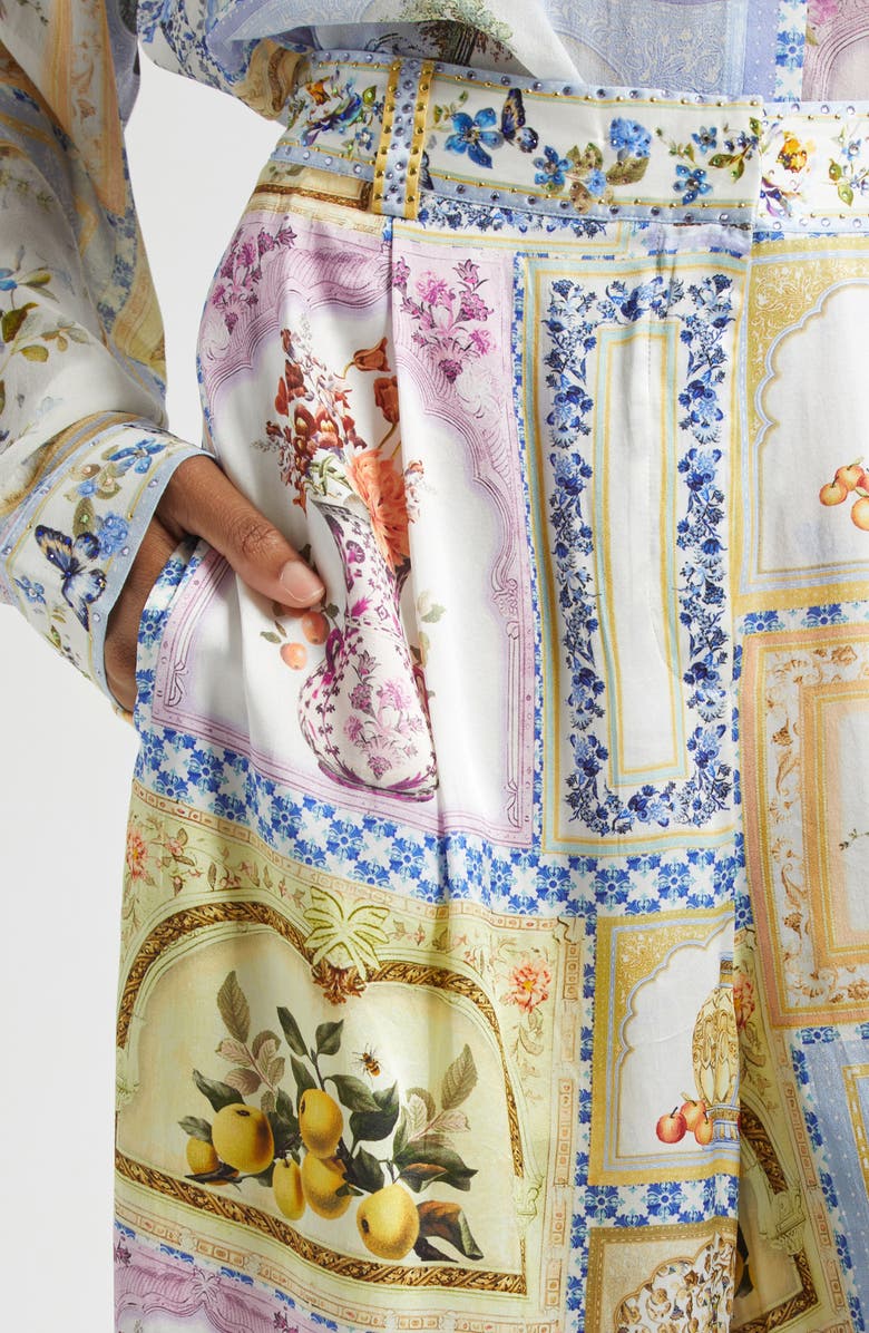 Camilla Wide Leg High Waist Pants, Alternate, color, Botanical Ballads