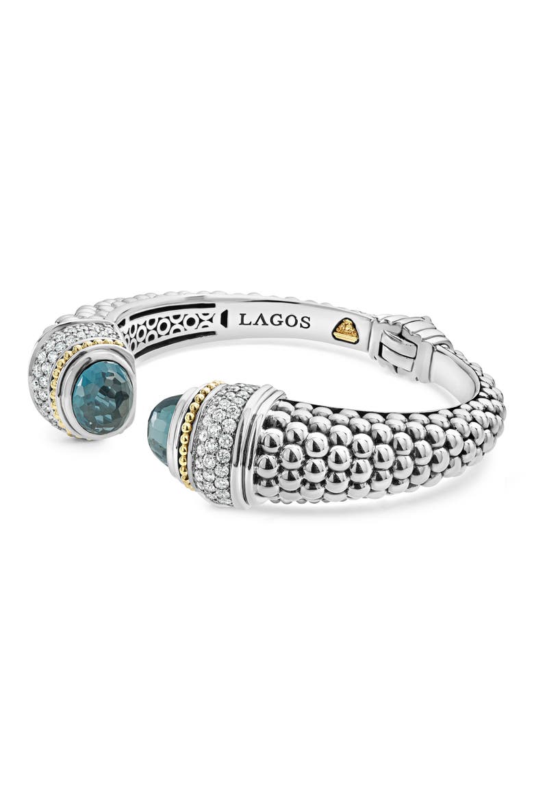 Rittenhouse Diamond & Semiprecious Stone Wrist Cuff, Alternate, color, LONDON BLUE TOPAZ