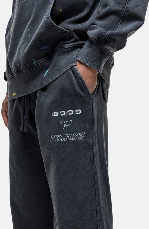Good For Nothing Nevada Black Paint Baggy Jogger In Black