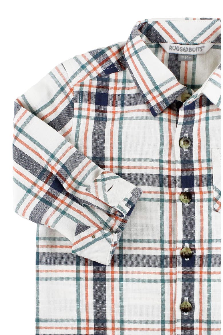 Plaid Button-Up Shirt & Jeans Set, Alternate, color, BLUE