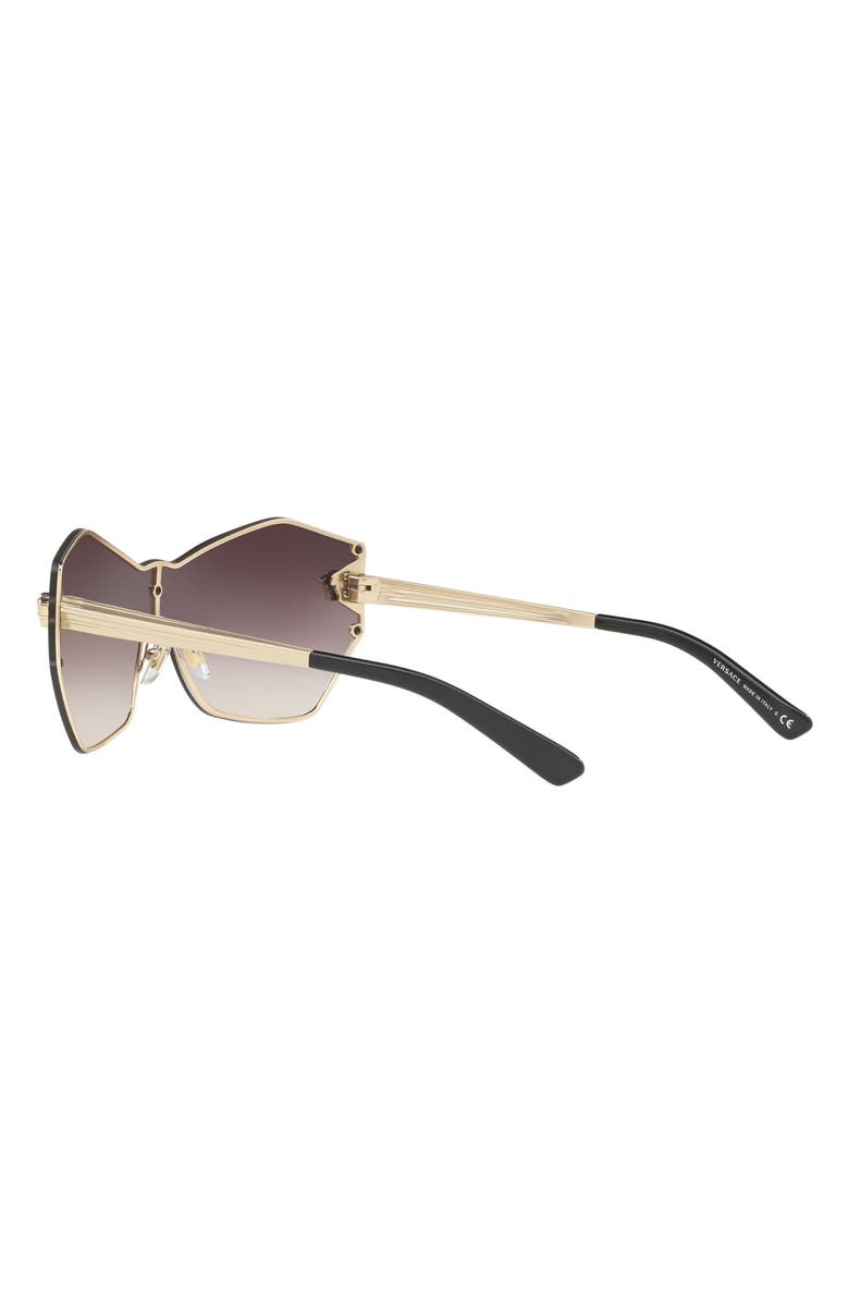 Versace Gradient Shield Sunglasses, Alternate, color, Gold/ Silver Mirrored Gradient