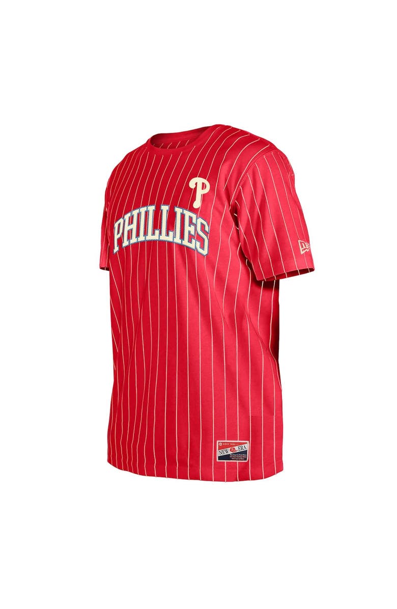 New Era Men's New Era Red Philadelphia Phillies Throwback Pinstripe T-Shirt, Alternate, color, Red
