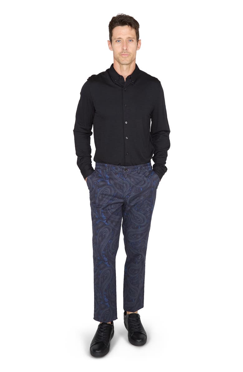 Lords of Harlech Charles Stretch Twill Flat Front Pant, Alternate, color, Paisley Badalona Smoke